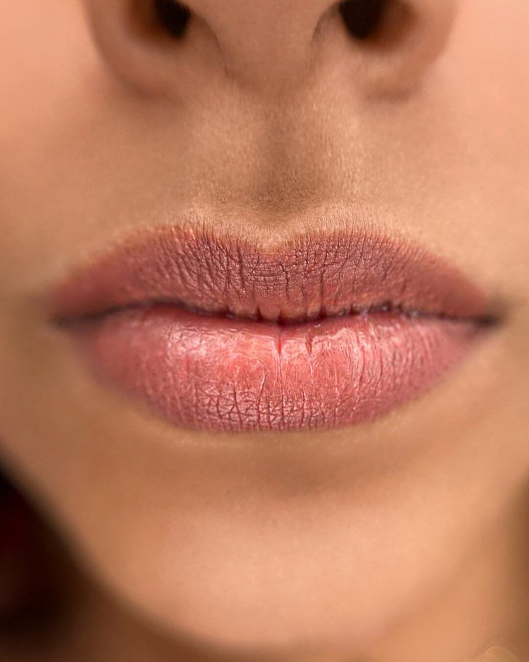 PMU lips student result after lip blush training at EkBeBeauty Academy Vancouver