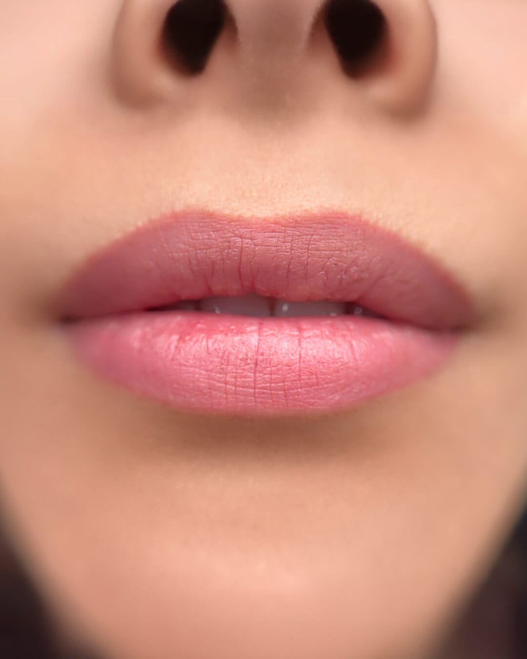 PMU lips result after hands-on lip blush training