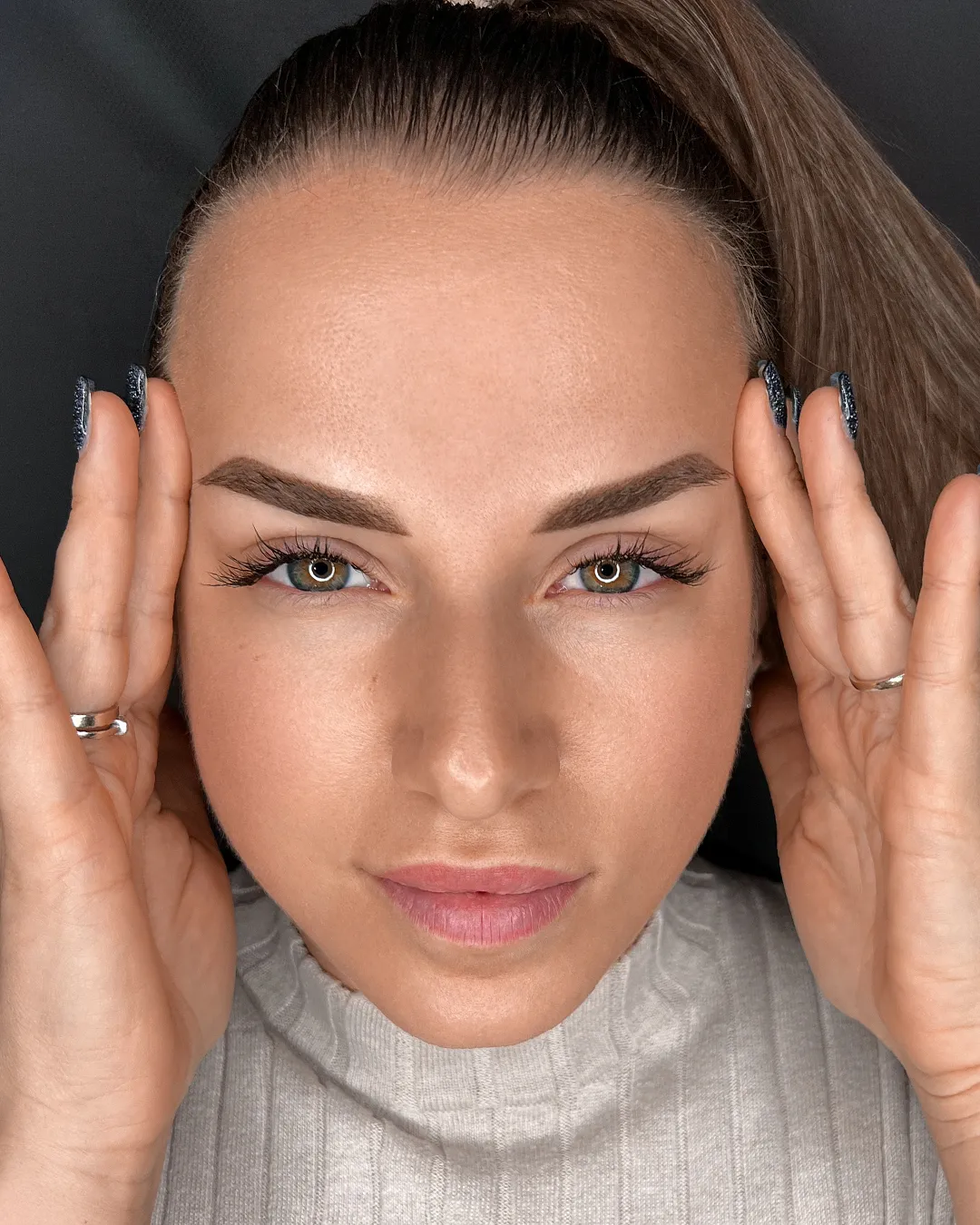 Soft PMU brow shading result after hands-on training