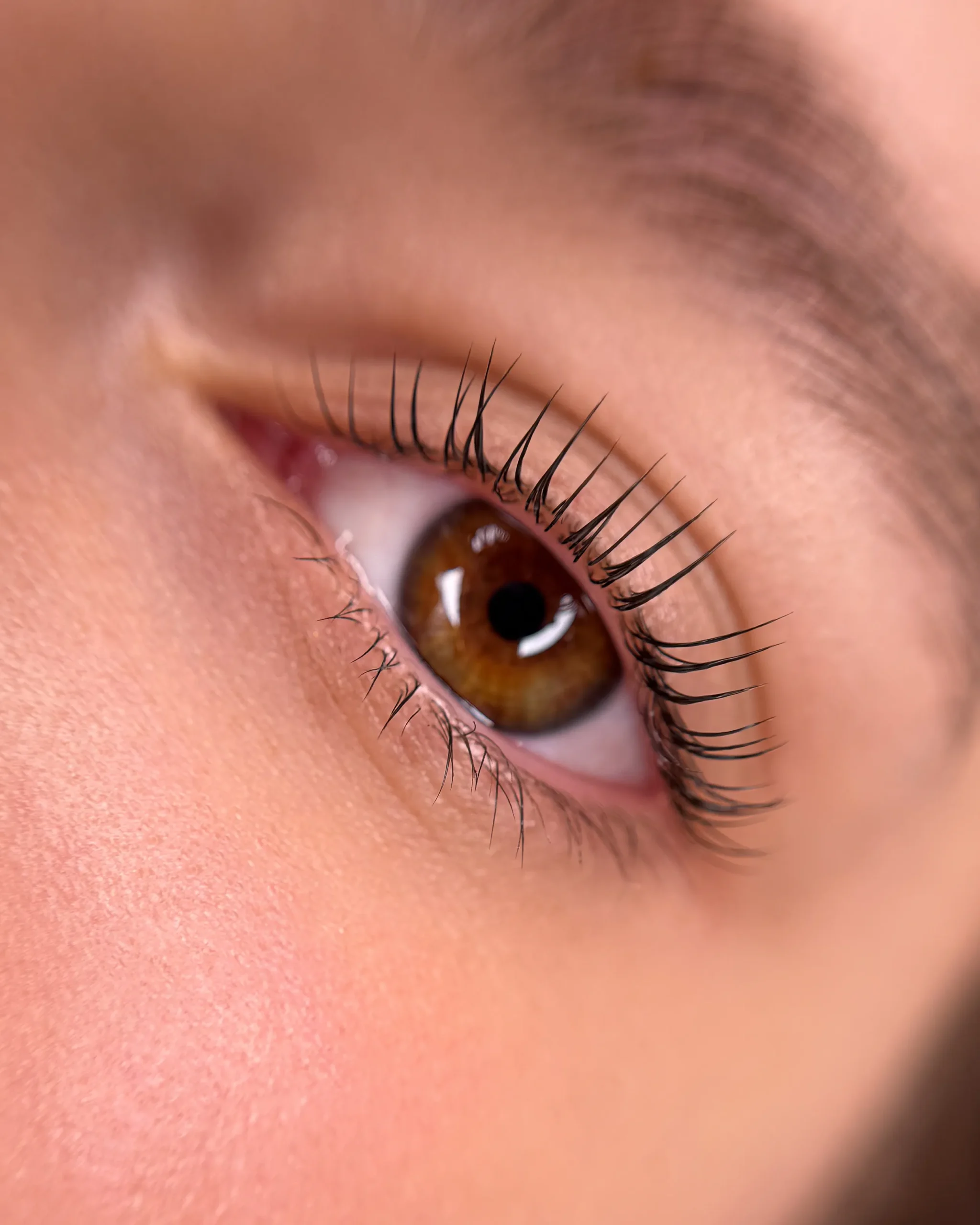 Natural lash lift result from Vancouver lash lift course