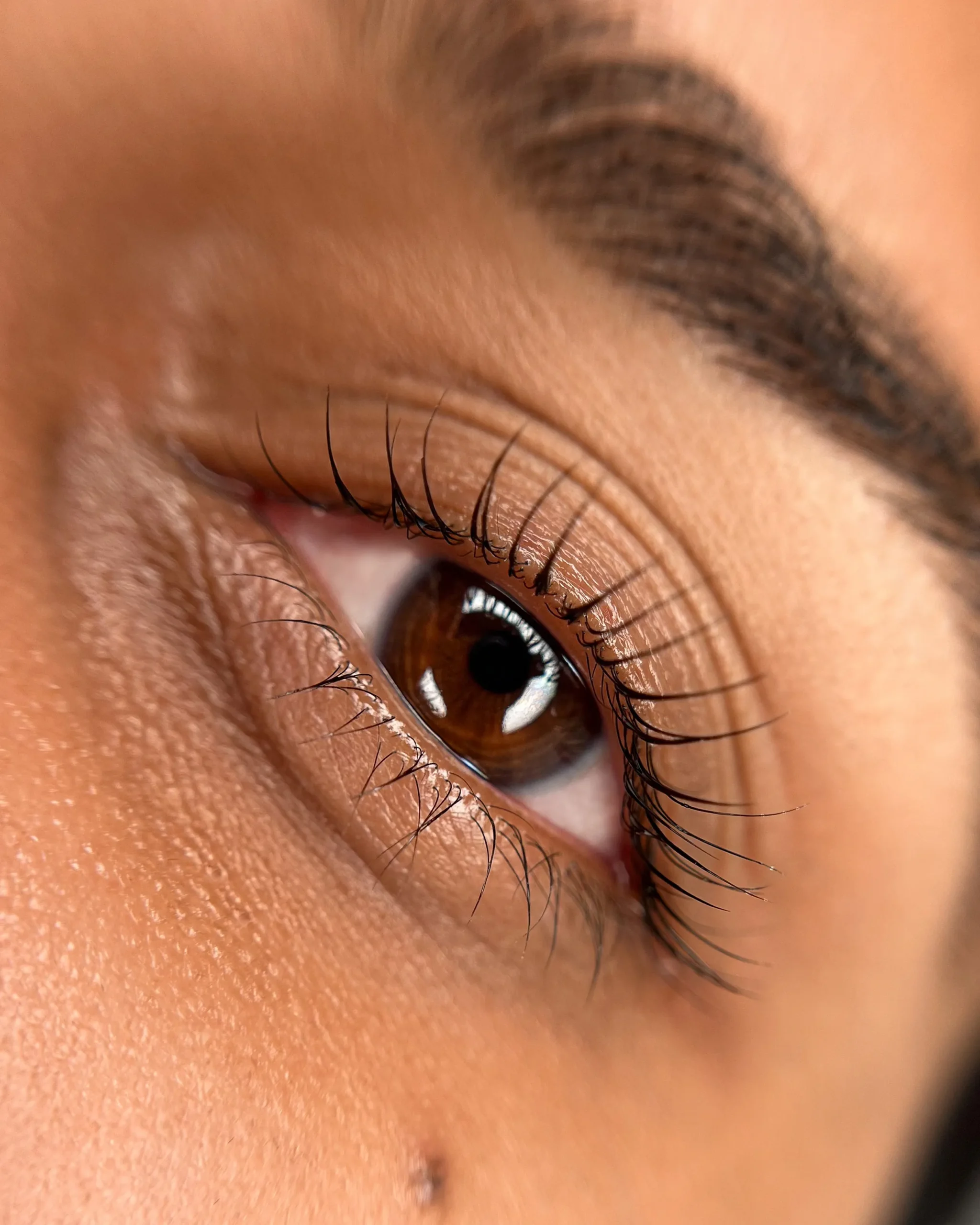 Lash lift student model result from beauty training in Vancouver