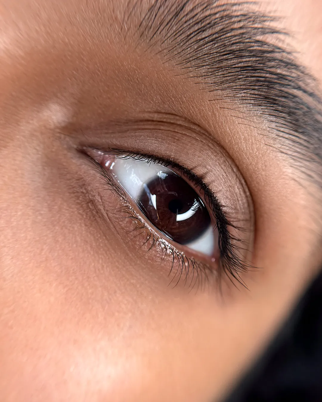 PMU lash line student result after lash enhancement training at EkBeBeauty Academy Vancouver